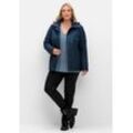 3-in-1-Funktionsjacke SHEEGO "Große Größen", Damen, Gr. 40, blau (dunkelblau), Obermaterial: 94% Polyester, 6% Elasthan;Futter: 100% Polyester;Innenjacke: 100% Polyester, unifarben, casual, figurumspielend normal, Langarm, Jacken, mit Fleece-Innenjacke, wind- und wasserdicht