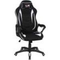 Gaming-Stuhl DUO COLLECTION "Game-Rocker R-10", schwarz (schwarz, weiß, schwarz, weiß), B:67cm H:121cm T:67cm, Stühle, komfortabler Bürostuhl mit Nackenkissen & Drehfunktion