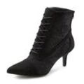 Schnürstiefelette LASCANA Gr. 36, schwarz Damen Schuhe in sexy Spitzen Optik, Stiefel