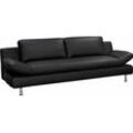 3-Sitzer PLACES OF STYLE "Redding", schwarz, B:221cm H:80cm T:90cm, NaturLEDER - u00bbMadrasu00ab (echtes Rindsleder), Sofas, in Naturleder