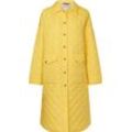 Steppjacke TOMMY HILFIGER "QUILTED SORONA LONG SHACKET" Gr. L/XL (40/42), gelb (sunny yellow) Damen Jacken Shacket Lange mit großen aufgesetzten Klappentaschen