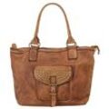 Shopper SAMANTHA LOOK, Damen, Gr. B/H/T: 40cm x 26cm x 14cm onesize, braun (cognac), Leder, vintage, Taschen, echt Leder, Made in Italy