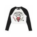 Heroes Damen-T-Shirt Stranger Things - Hellfire Club Crop Top Raglan (größe L)