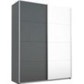 Schwebetürenschrank RAUCH "Quadra Kleiderschrank BESTSELLER Schrank Gaderobe", weiß (grau metallic, weiß), B:181cm H:230cm T:62cm, Schränke, mit Möglichkeit zur individuellen Frontgestaltung, leichtgängige Türen