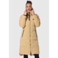 Winterjacke MARIKOO "Benikoo" Gr. L, beige, Damen, Obermaterial: 92% Nylon, 8% Elasthan; Futter: 100% Polyester; Wattierung: 100% Polyester; Ärmelfutter: 100% Polyester, Jacken, langer Winter Mantel gesteppt