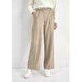 Anzughose HECHTER PARIS Gr. 40, N-Gr, beige (sand) Damen Hosen High-Waist-Hosen mit weitem Bein