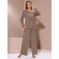 Schlafanzug WÄSCHEPUR Gr. 36/38, grau (taupe) Damen Homewear-Sets Pyjamas