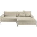 Ecksofa INOSIGN "Downtown, B/T/H: 272/190/84 cm L-Form", beige (sand), B:272cm H:84cm T:190cm, 96% Polyester, 4% Polyacry, Sofas, weicher Sitzkomfort auch in Cord und Bouclé, incl. Zierkissen