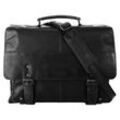 Aktentasche X-ZONE Gr. B/H/T: 48cm x 35cm x 21cm onesize, schwarz, Damen, Leder, beschichtet, Taschen, echt Leder