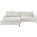 Ecksofa INOSIGN "Downtown, B/T/H: 272/190/84 cm L-Form", weiß, B:272cm H:84cm T:190cm, 96% Polyester, 4% Polyacry, Sofas, weicher Sitzkomfort auch in Cord und Bouclé, incl. Zierkissen