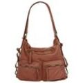 Shopper SAMANTHA LOOK, Damen, Gr. B/H/T: 34cm x 33cm x 13cm onesize, braun (cognac), Leder, vintage, Taschen, echt Leder, Made in Italy