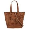 Shopper SAMANTHA LOOK Gr. B/H/T: 54 cm x 37 cm x 22 cm onesize, braun (cognac) Damen Taschen echt Leder, Made in Italy