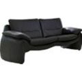 3-Sitzer PLACES OF STYLE "Luna", schwarz, B:205cm H:80cm T:88cm, NaturLEDER (echtes Rindsleder), Sofas, in einzigartiger Optik