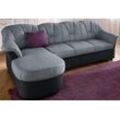 Ecksofa DOMO COLLECTION "Flores Schlafsofa, B/T/H: 233/142/86 cm, L-Form", silber (schwarz, silberfarben), B:231cm H:84cm T:142cm, Kunstleder SOFTLUX / Struktur ( 90% Polyester, 10% Polyacryl ), NaturLEDER (echtes Rindsleder) in Sitz und Rücken. Korpus in passendem Kunstleder SOFTLUX bezogen, Microfaser PRIMABELLE (100% Polyester) / Struktur ( 100% Polyester ), Sofas, wahlweise mit Bettfunktion, w