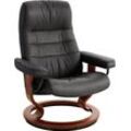 Relaxsessel STRESSLESS "Opal", schwarz, B:76cm H:99cm T:74cm, Leder BATICK: Batick ist ein leicht korrigiertes, durchgefärbtes und genarbtes Möbelleder, bei dem die meisten Unebenheiten und Spuren in der Regel entfernt wurden. Batick wird mitunter doppeltönig gefärbt, um der Oberfläche mehr Lebendigkeit zu verleihen. Dank einer schützenden Oberflächenbehandlung lassen sich die meisten Flecken leic