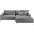 Ecksofa INOSIGN "Downtown, B/T/H: 272/190/84 cm L-Form", grau (stone), B:272cm H:84cm T:190cm, 96% Polyester, 4% Polyacry, Sofas, weicher Sitzkomfort auch in Cord und Bouclé, incl. Zierkissen