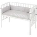 Beistellbett ROBA "2in1 roba Style, weiß", Baby, Gr. Liegefläche B/L: 45cm x 90cm, kein Härtegrad, PU-Weichschaummatratze, weiß, MDF, Babybetten, mit Matratze, Nestchen und Sicherheitsbarriere