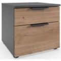 Nachtkommode WIMEX "level36 A by fresh to go" Sideboards Gr. B/H/T: 41cm x 39cm x 41cm, 2 St., schwarz (front plankeneiche nachbildung, korpus graphit) 2 Schubladen mit soft-close Funktion