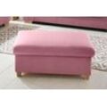 Hocker HOME AFFAIRE "Bergamo", rosa (rosé), B:110cm H:44cm T:81cm, Luxus-Kunstleder, Struktur weich (100% Polyester), Chenille 100% Polyester, Struktur fein ( 100% Polyester), Hocker, mit Stauraum