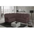 Ecksofa HOME AFFAIRE "Boston L-Form" Sofas Gr. B/H/T: 266 cm x 102 cm x 216 cm, Chenille, langer Schenkel rechts, Ohne Bettfunktion-ohne Schubkasten, schwarz (charcoal) Ecksofas Gemütliches Ecksofa mit hoher Rückenlehne in klassischem Design