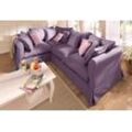 Ecksofa HOME AFFAIRE "Luise L-Form", lila (aubergine), B:275cm H:75cm T:192cm, Struktur 100% Polyester, Sofas, mit vielen losen Kissen und abnehmbarer Husse