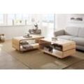 Couchtisch HOME AFFAIRE "Emil" Tische Gr. B/H/T: 110cm x 48cm x 60cm, beige (kernbuche) auf Rollen, Breite 110 cm