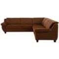 Ecksofa HOME AFFAIRE "Yesterday L-Form", braun (mocca), B:254cm H:80cm T:91cm, Antikleder-Optik Melrose (100% Polyester), Struktur (100% Polyester), Primabelle-Microfaser (100% Polyester), Sofas, gleichschenklig, wahlweise mit Bettfunktion