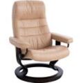 Relaxsessel STRESSLESS "Opal", beige (sand), B:76cm H:99cm T:74cm, Leder BATICK: Batick ist ein leicht korrigiertes, durchgefärbtes und genarbtes Möbelleder, bei dem die meisten Unebenheiten und Spuren in der Regel entfernt wurden. Batick wird mitunter doppeltönig gefärbt, um der Oberfläche mehr Lebendigkeit zu verleihen. Dank einer schützenden Oberflächenbehandlung lassen sich die meisten Flecken