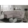 Ecksofa HOME AFFAIRE "Boston L-Form" Sofas Gr. B/H/T: 266 cm x 102 cm x 216 cm, Kunstleder SOFTLUX, langer Schenkel rechts, Ohne Bettfunktion-ohne Schubkasten, beige (sand) Ecksofas Gemütliches Ecksofa mit hoher Rückenlehne in klassischem Design