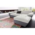 Ecksofa COTTA "Speedway L-Form", lila (fango, pearl), B:265cm H:79cm T:102cm, Edles Flachgewebe ( 100% Polyester ) / Feine Struktur ( 100% Polyester ), Kunstleder SOFTLUX / Luxus-Microfaser ( 100% Polyester ), Kunstleder SOFTLUX / Struktur ( 100% Polyester ), Sofas, inklusive Kopfteilverstellung, wahlweise mit Bettfunktion + Bettkasten