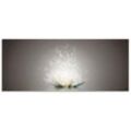Küchenrückwand ARTLAND "Magie der Lotus-Blume" Spritzschutzwände Gr. B/H: 160 cm x 65 cm, grau Küchendekoration Alu Spritzschutz mit Klebeband, einfache Montage