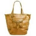 Shopper SAMANTHA LOOK Gr. B/H/T: 54 cm x 37 cm x 22 cm onesize, gelb Damen Taschen echt Leder, Made in Italy