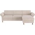 Ecksofa HOME AFFAIRE "Calypso L-Form", beige (linen), B:260cm H:85cm T:172cm, 100% Polyester, Sofas, mit motorischen Funktionen im Sofa und Recamiere