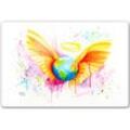 Glasbild WALL-ART "Buttafly Angel" Bilder Gr. B/H: 60 cm x 40 cm, Landschaft, bunt Glasbilder Glasposter modern