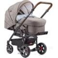 Kombi-Kinderwagen GESSLEIN "F4 Air+ mit Tragetasche C2 Compact, Stein meliert/Lama" schwarz (schwarz, tabac, stein meliert, lama) Baby Kinderwagen Design & Handarbeit aus Deutschland