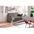 Schlafsofa INOSIGN "Milano", grau (grau, braun), B:147cm H:89cm T:87cm, 100% Polyester, Sofas, zwei einzeln ausziehbare Liegefunktionen