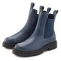 Stiefelette ELBSAND Gr. 38, blau (marine), Damen, Obermaterial: 100% Rindsleder. Futter: 100% Synthetik. Decksohle: 100% Synthetik. Laufsohle: 100% Synthetik, unifarben, Schuhe, Chelseaboots, Schlupfstiefel, Bikerboots aus Leder, Topseller