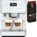 MIELE Kaffeevollautomat "CM 6160 MilkPerfection, Genießerprofile", weiß (lotusweiß), B:25,1cm H:35,9cm T:42,7cm, Kaffeevollautomaten, Kaffeekannenfunktion