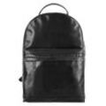 Laptoprucksack X-ZONE, Gr. B/H/T: 43cm x 29cm x 12cm, onesize, schwarz, Rindsleder, Leder, beschichtet, leicht glänzend, klassisch, Rucksäcke, echt Leder