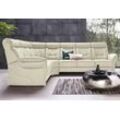 Ecksofa PLACES OF STYLE "Sardinien L-Form" Sofas Gr. B/H/T: 295cm x 103cm x 241cm, Kunstleder, langer Schenkel rechts, Kopfteilverstellung, beige (creme) mit Kopfteilverstellung, wahlweise Bettfunktion