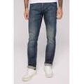 Regular-fit-Jeans CAMP DAVID, Herren, Gr. 30, Länge 32, blau, Material: 98% Baumwolle, 2% Elasthan, Zusatz: Enthält nichttextile Teile tierischen Ursprungs (Badge), vintage, casual, regular fit, Jeans, mit niedriger Leibhöhe