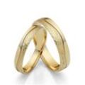 Trauring FIRETTI "Schmuck Geschenk Gold 750 Hochzeit Ehering "LIEBE"" Gr. 50, gold (gelbgoldfarben), Fingerringe, 50, ohne Brillant, Gelbgold 375, 4,5mm, Made in Germany, wahlweise mit oder ohne Brillant