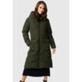 Winterjacke MARIKOO "Tomomii XVI" Gr. L, grün (schwarz olive), Damen, Obermaterial: 100% Polyester; Innenmaterial: 100% Polyester; Fütterung & Wattierung: 100% Polyester, Jacken, warmer Winter Stepp Mantel mit Kapuze