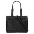 Laptoptasche X-ZONE "RFID", Damen, Gr. B/H/T: 30cm x 24cm x 11cm onesize, schwarz, Leder, unifarben, leicht glänzend, Taschen, echt Leder