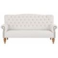 Chesterfield-Sofa HOME AFFAIRE "Lord", beige, B:188cm H:93cm T:84cm, Struktur fein (100% Polyester), Luxus-Microfaser Lederoptik (100% Polyester), Sofas, mit echter Chesterfield-Knopfheftung und Ziernägeln