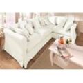 Ecksofa HOME AFFAIRE "Luise L-Form", beige, B:275cm H:75cm T:192cm, Struktur 100% Polyester, Sofas, mit vielen losen Kissen und abnehmbarer Husse