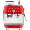 SMEG Espressomaschine "EGF03RDEU" mit integrierter Kaffeemühle, Kaffeemaschinen, rot