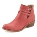 Westernstiefelette LASCANA Gr. 36, rot Damen Schuhe Ankleboots Cowboyboots Cowboy Boots, Ankle Stiefelette mit Zierbändern & Blockabsatz VEGAN