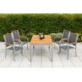 Garten-Essgruppe MERXX "»Siena«" Sitzmöbel-Sets grau (grau + graphit) Tisch: LxB: 150x90 cm