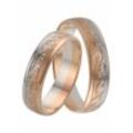 Trauring FIRETTI "Schmuck Geschenk Gold 375 Hochzeit Ehering "LIEBE" Ranke" Fingerringe Gr. 16,5, 0,01 ct SI = kleine Einschlüsse mit Brillant, Roségold 375-Weißgold 375, 5mm, rosegold (roségoldfarben, weißgoldfarben) Made in Germany, wahlweise mit oder ohne Brillant